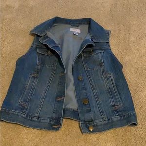 Loft xs jean jacket without sleeves